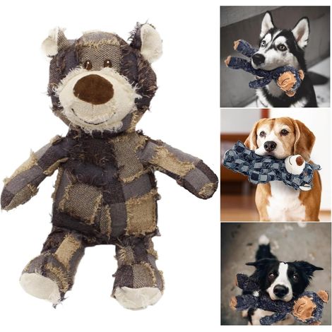 Compagnon idéal pour les chiens qui aiment mâcher, jouet en forme d'ours pour chiens à la mâchoire puissante et agressive, durable, résistant aux mâchouillages, nettoie les dents et les gencives (viol (1/4)