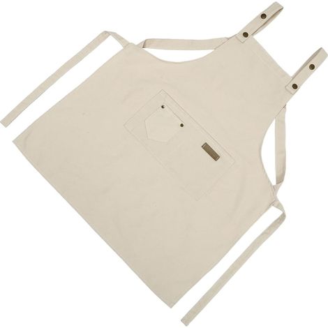 Tablier Cuisine en Coton Beige Anti-huile, Pliable et Résistant, Cuisson à Domicile ou Usage Commercial en Restauration (1/5)