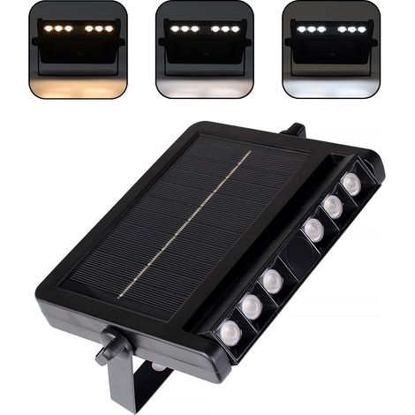 FARETTO LED SOLARE DA ESTERNO A 3 TEMPERATURE DI COLORE - IDEALE PER ILLUMINAZIONE GIARDINO E PERCORSI (1/5)