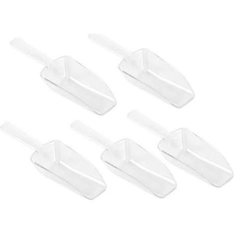 Set mit 5 Mini-Eiskugeln aus transparentem Kunststoff für Hochzeiten, Süßigkeiten, Desserts, Buffets, Eiscreme und Proteinpulver. – 16,50 x 5,50 x 3,50 cm (1/4)