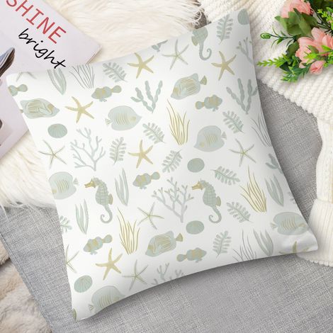 Housse de coussin éponge vintage, mer (1/5)