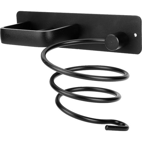 Wandmontierter Haartrocknerhalter aus Aluminium, spiralförmiger Hängeorganizer für Haarpflegegeräte (1/5)