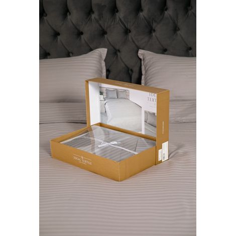 Hochwertiges Satin-Bettwäscheset, grau, Familiengröße 2 x 160 x 220 cm, 100 % Baumwolle (1/5)