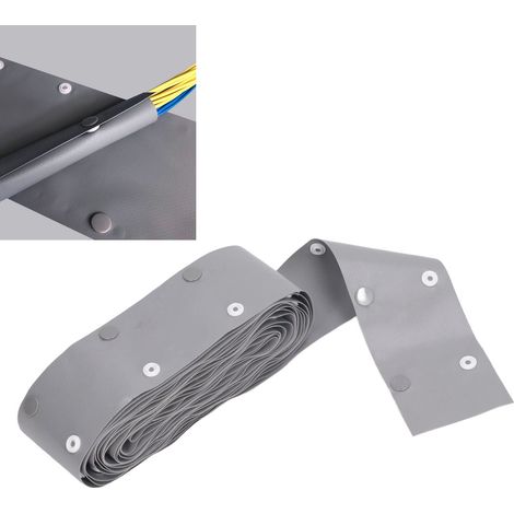 Gaine de câble à enclenchement P60 avec revêtement PVC, tissu de protection, conduit pour faisceau de câbles, manchon de protection à bouton, 15 m (1/5)