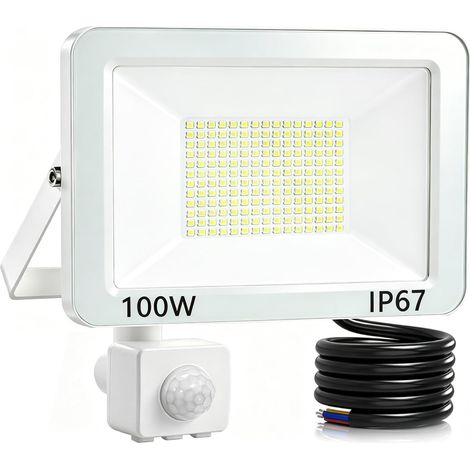 100W Projecteur LED Extérieur Détecteur de Mouvement IP67 Étanche (1/5)