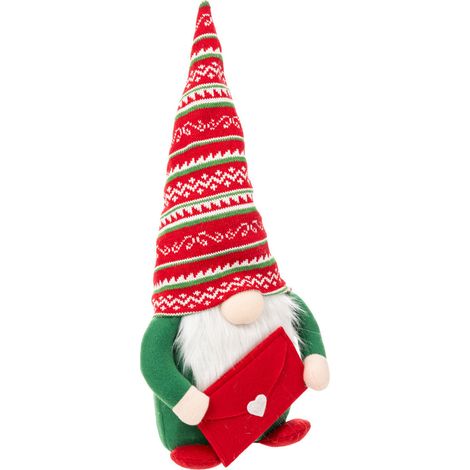 Gnome en Lutin avec une lettre à poster L 22 x H 50 cm - Feeric Christmas