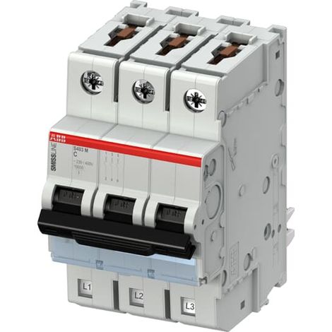 Disjoncteur ABB S403M 3P, 2A, pouvoir de coupure 25 kA ( Prix pour 1 )