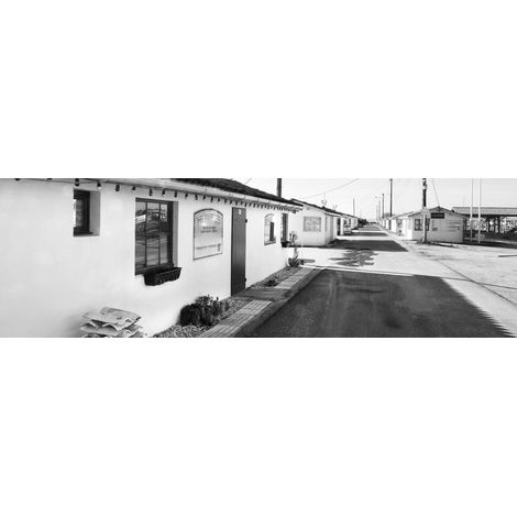 Tableau sur toile port d'Andernos noir et blanc 30x97 cm - Impression sur Toile Murale Décorative - Image imprimée en HD sur Toile - Toile sur Châssis en Bois FSC - Fabriqué en France (1/4)