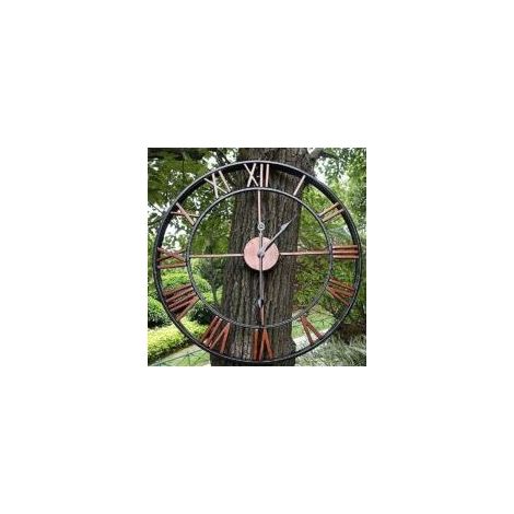 Horloge de Jardin Horloge Murale de Jardin en Plein air Grande Horloge de Jardin en Chiffres Romains Horloge Extérieure en Fer Horloge Extérieure,40cm/16inch (1/5)