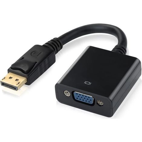 Adaptateur Display Port vers VGA - STRAßE TECH - Full HD 1920x1080 - Noir - PC/Ordinateur Portable (1/2)