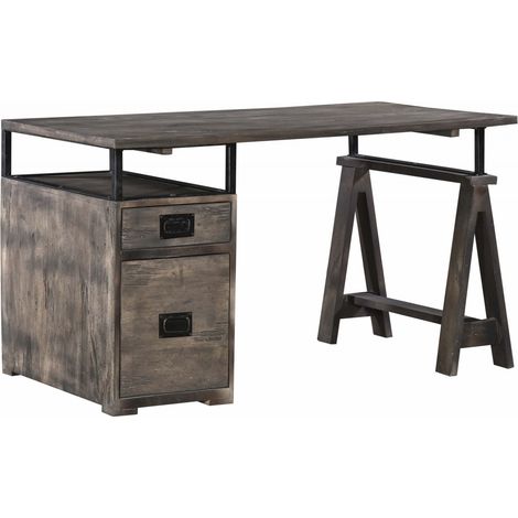 scrivania in legno di Mango 140x78x80 grigio scuro laccato RAILWAY 229