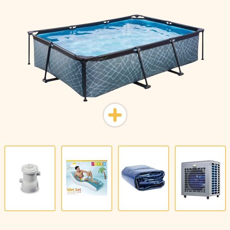 Exit-toys Piscine Exit Rectangulaire - Effet Pierre - 300x200x65 cm - 5-pièces S286 (1/5)