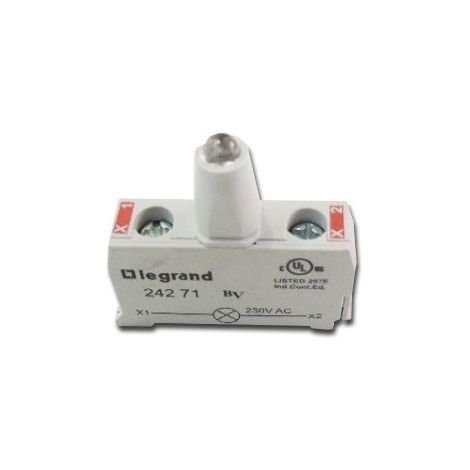 Bloc tête lumineuse rouge 230V pour boutons Ø 30mm Osmoz LEGRAND 024271 (1/2)