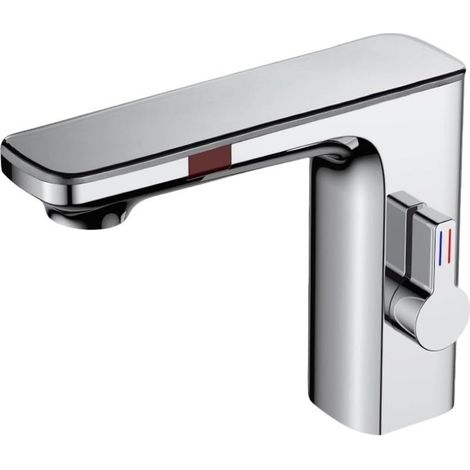 Automatic hands-free faucet with real-time temperature display (chrome) (1/5)