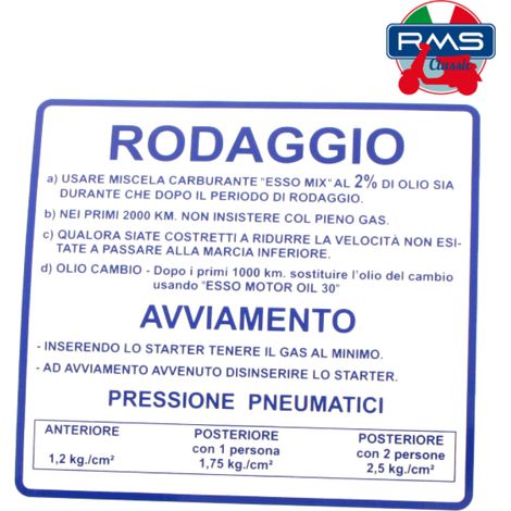 Autocollant stickers pour Scooter Piaggio 125 Cosa 1988 à 1991 (1/2)