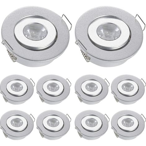 10pcs 3W Mini Recessed LED Spotlights for Living Room, Wardrobe, Bedroom, 5000K (1/5)