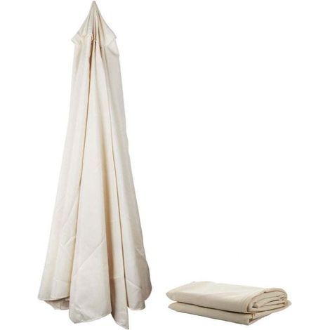 Parasol Extérieur 3M 8 Os côté Parapluie Loisirs Patio Parapluie Banane Parapluie Grand Soleil Parapluie Remplacement Parapluie sans Support.blanc cassé (1/5)