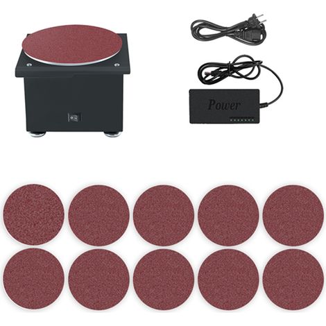 Mini ponceuse à disque d'établi, affûteuse électrique, 7 vitesses variables, 10 disques de ponçage, polissage supérieur, rectifieuse pour bois, métal, pierre acrylique (1/5)