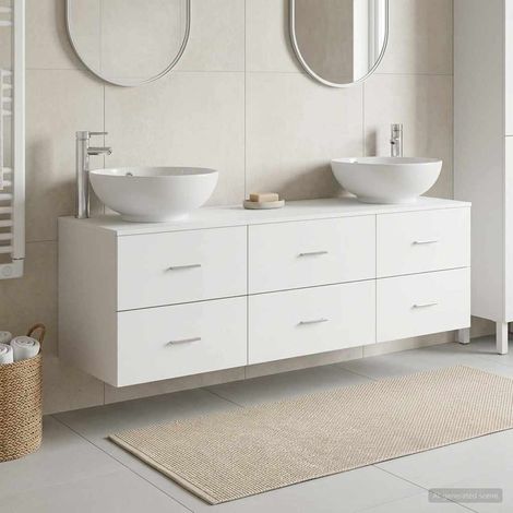 vidaXL Bathroom Furniture Set 3 pcs White 161.5 x 44.5 x 80 cm (1/5)