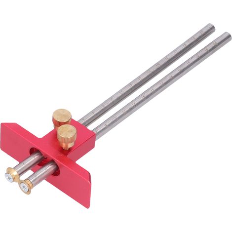 20 cm doppelköpfiger Holzbearbeitungs-Markierungslineal, Messwerkzeug mit graviertem Zeiger, klarer Skala, präziser Holzmarkierung. (1/5)