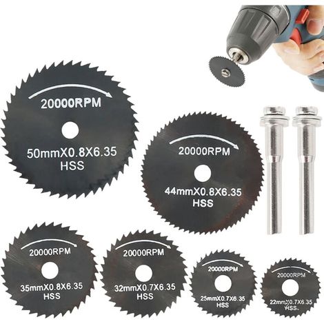 Kit 8 lames de scie circulaire pour outil rotatif - Disques de coupe pour métal, bois, plastique - Accessoires complets pour travaux multiples (1/4)