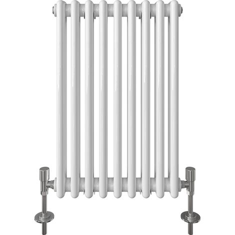 ELEGANT Horizontal Column Radiator White Radiator Cast Iron Radiator Column Radiator Rads with Valves 600 x 425 mm (1/5)