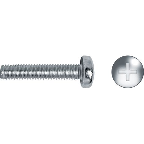 Schachtel mit 150 Einheiten verzinkter metrischer Linsenschrauben von PHILIPS Ø6x40mm