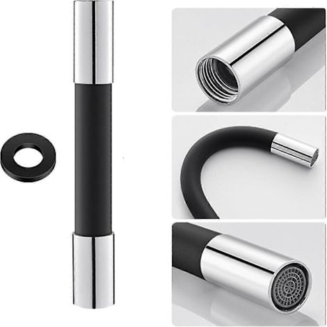 Rallonge de robinet flexible 360° de 20 cm avec joint étanche et aérateur. (1/4)