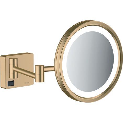 Hansgrohe AddStoris - Wand-Kosmetikspiegel mit LED Leuchte, Bronze gebürstet 41790140 (1/2)