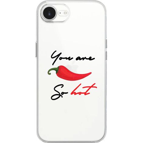 Custodia per iPhone 16e, trasparente, Flexi in silicone, peperoncino (1/5)
