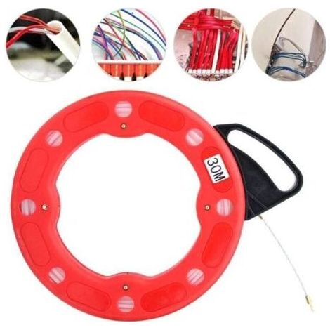 30 m langes Elektriker-Einziehseil – 4 mm Fiberglas-Einziehstange – Für Verkabelungsarbeiten in beengten Räumen – Professionelle Anwendung – Glas – 30 m (1/5)