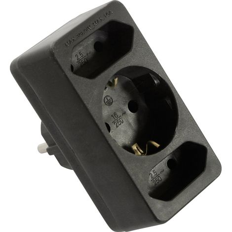 AS Schwabe 49112 Steckdosen-Verteiler Schwarz