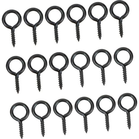 30 crochets à œillet - fer - noir - pour atelier et extérieur (1/5)