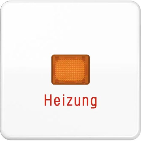 Jung Wippe 1fach, Aufschrift "Heizung", mit Lichtaustrittsfenster, Thermoplast, Serie CD, alpinweiß CD 590 BFH WW