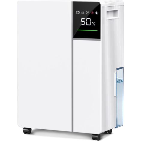 Luftentfeuchter 12L/Tag für 25 m², 2L Tank, Leise, 24h Timer, Kontinuierlicher Ablauf, R290