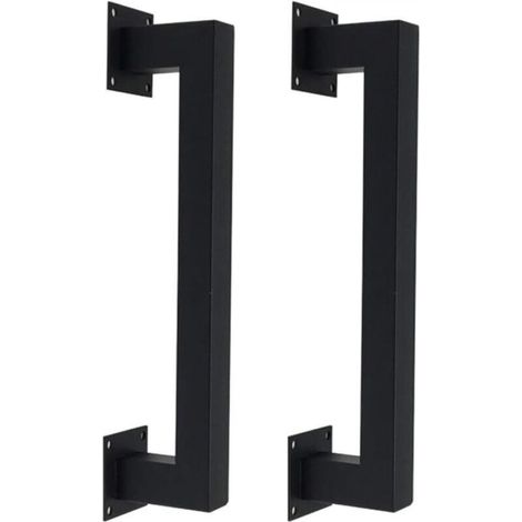 Poignée de porte en fer noir, poignée de porte en tube de peinture carré, porte d'entrepôt de style industriel/porte d'armoire/poignée de porte en bois, (1/4)