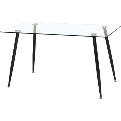 Mesa Comedor de Cristal Asper Ideal para Salón Estilo Contemporáneo Moderno 120cm