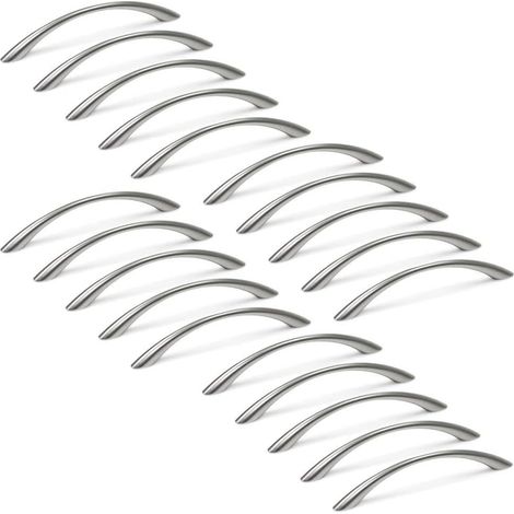 Zamak-Möbelgriffe, Oberfläche: Satin-Nickel, 128 mm Mittenbohrung, 20er-Set