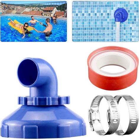 Buse de remplissage piscine rotative 360°, entrée 38/32 mm, sortie réglable pour tête standard (1/4)