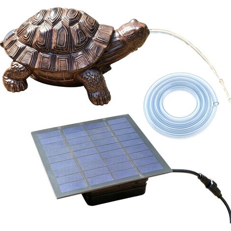 Solar-Teichwaagen-Brosche, Schildkrötenbrunnen, Harzbelüfter, Energiesparend, Klein (1/5)