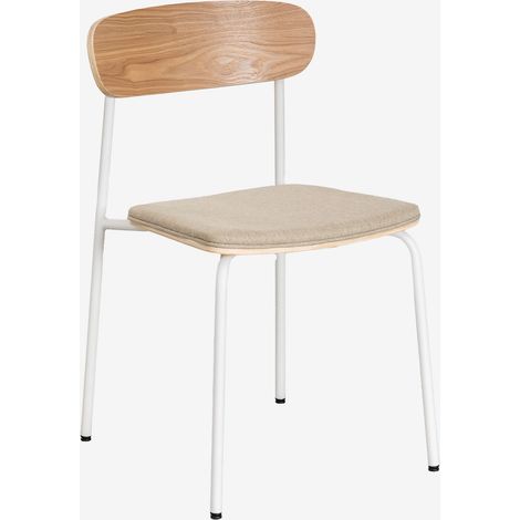 SKLUM 2er-Pack stapelbare Esszimmerstühle aus Eisen und Holz Wilpier Beige Tapioca                                  