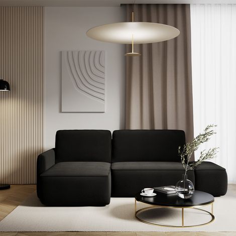 3-Sitz-Wende- und -Schlaf-Ecksofa mit Truhe Alessio Schwarz