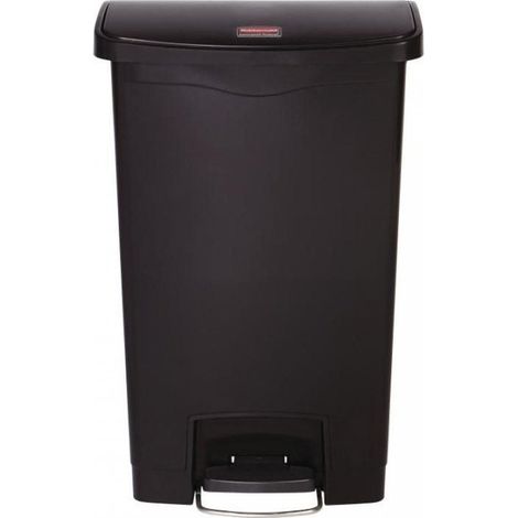 Poubelle à pédale frontale 50 Litres, en polyéthylène noir, SLIM JIM (1/4)