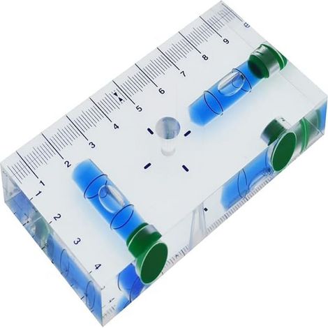 Niveau multifonction en T, Mmgoqqt, 95 x 51 x 13 mm, bleu/transparent (1/5)