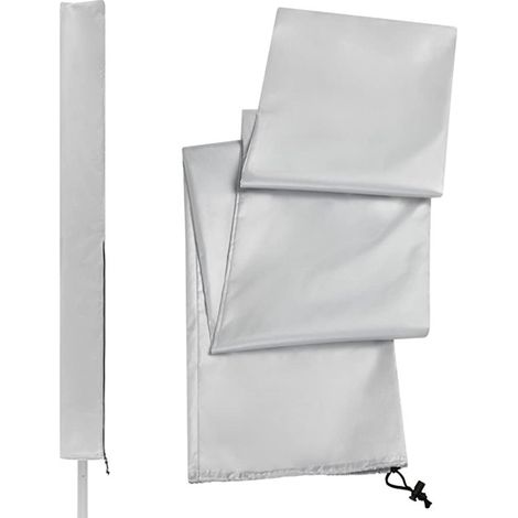 Funda para secadora giratoria, impermeable y con cremallera, para tendedero de jardín (plateada)