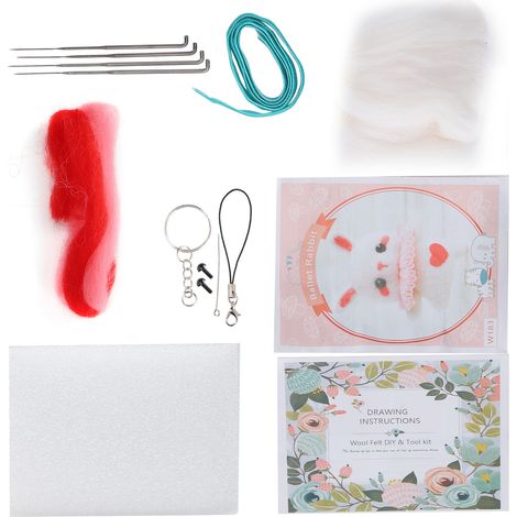 Needle Felting Kit Wool Chemical Fiber DIY Animal HandMade Toy Arts Crafts for Beginner(183 Ballet Bunny ) (1/5)