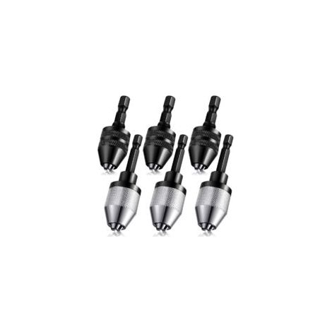 Mandrino autoserrante esagonale da 1/4", adattatore di prolunga per cacciavite a cambio rapido da 0,3-6,5 mm, 0,3-3,6 mm per accessori per trapano a percussione (6 pezzi) - Crezuo