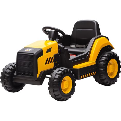 Voiture à pédales enfant chantier, télécommande + manuelle, Bluetooth musique, 3-6 ans, plastique acier jaune (1/5)