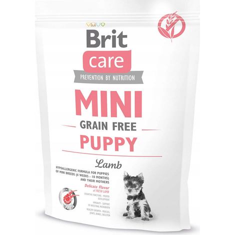 Alimento seco para cachorros Brit Care Mini sin cereales, sabor cordero, 400 g, 1 unidad. (1/5)