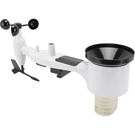 Wireless Weather Sensor with Touchscreen Display IPX3 Water Resistant Small Weather Environment Meter with Rain Gauge Wind Speed Weather Forecast